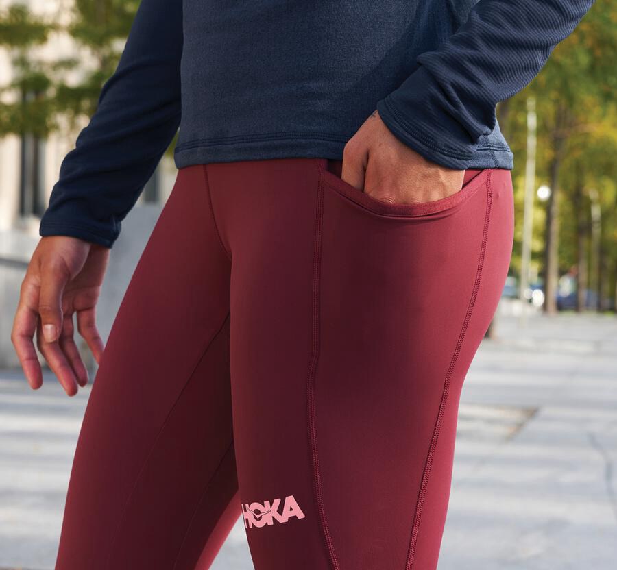 Hoka One One Nohavice Damske Hnede - Performance Crop Tight - 37406-GMZY